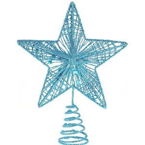 Blue Glitter Star Tree Topper 9.84" x 7.87"
